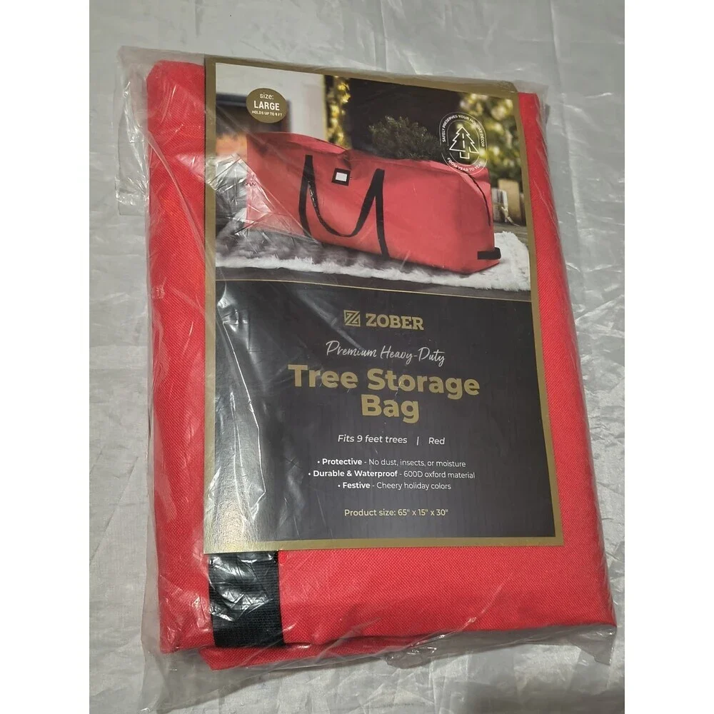 9 Ft Large Christmas Tree Storage Bag - Red - Waterproof - Durable 2176